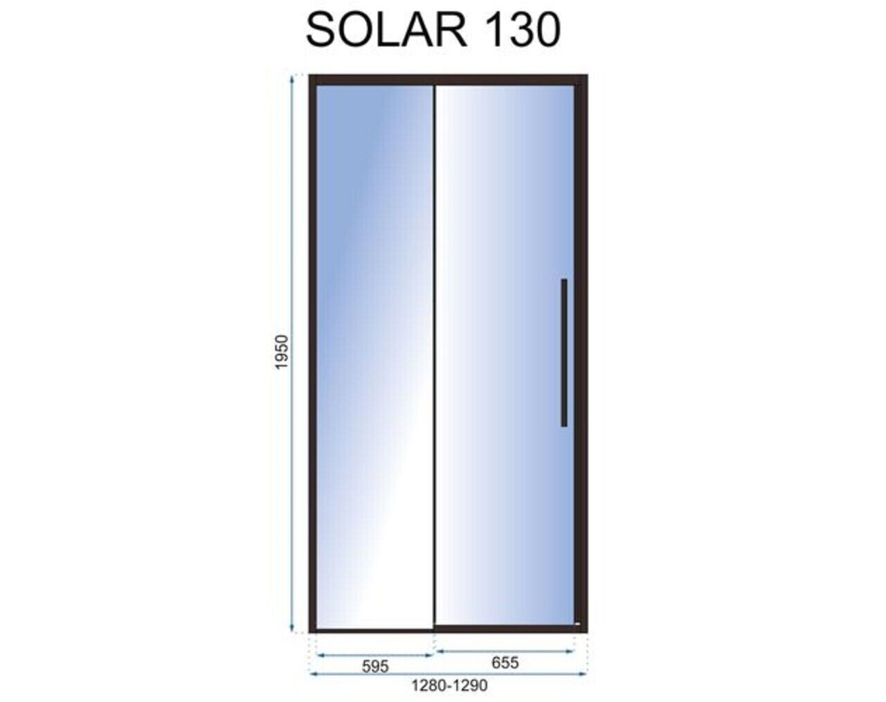 Dušiuks Rea Solar, Black mat, 130 cm цена и информация | Dušikabiinide uksed ja seinad | kaup24.ee