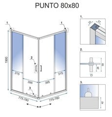 Душевая кабина Rea Punto, 80x80 см цена и информация | Душевые кабины | kaup24.ee