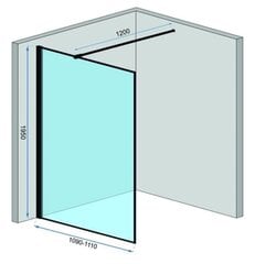 Душевая стенка Rea Bler, черный цвет, 110 см цена и информация | Душевые двери и стены | kaup24.ee