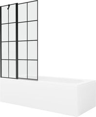 Vonia Mexen Vega su apdaila ir stiklo sienele, 180x80 cm + 100 cm, White+Black grid цена и информация | Ванны | kaup24.ee