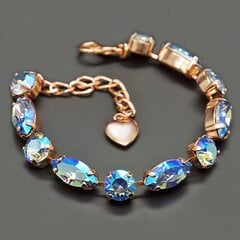 Käevõru naistele DiamondSky „Chic (Light Sapphire Shimmer)“ Swarovski kristallidega hind ja info | Käevõrud, käeketid | kaup24.ee