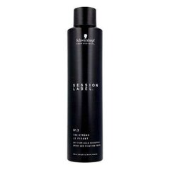 Tugeva fikseerimisega juukselakk Schwarzkopf Session Label No3 The Strong Hairspray 300ml hind ja info | Viimistlusvahendid juustele | kaup24.ee