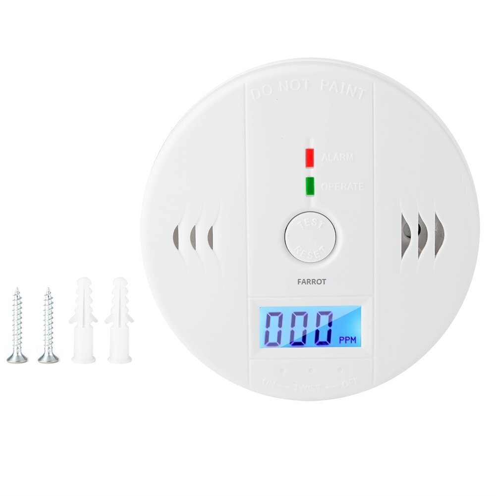 Süsihappegaasiandur, CO-andur, 85 DB häire, LED-ekraan, 3xAA patarei jaoks цена и информация | Suitsuandurid, gaasiandurid | kaup24.ee