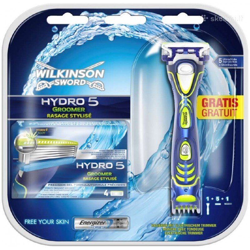 Wilkinson Sword raseerimiskomplekt - Hydro 5 Groomer 4in1 + terad 4 tk. цена и информация | Raseerimisvahendid | kaup24.ee