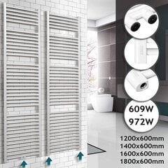 Полотенцесушитель - для центрального отопления, 1600x600 мм, прямой, плоский, боковое подключение, белый - отопительный полотенцесушитель для ванной, обогреватель, ''HB''. цена и информация | Полотенцесушители | kaup24.ee