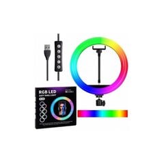 Кольцевая светодиодная лампа RGB 10 дюймов - 45 Вт цена и информация | Осветительное оборудование для фотосъемок | kaup24.ee