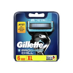 Gillette Fusion PROSHIELD CHILL охлаждение кожи 6 лезвий цена и информация | Косметика и средства для бритья | kaup24.ee