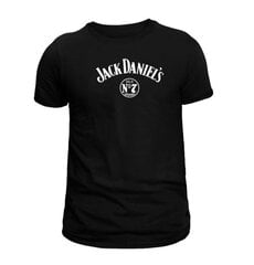 T-särk "Jack Daniel", must valge trükiga. цена и информация | Мужские футболки | kaup24.ee