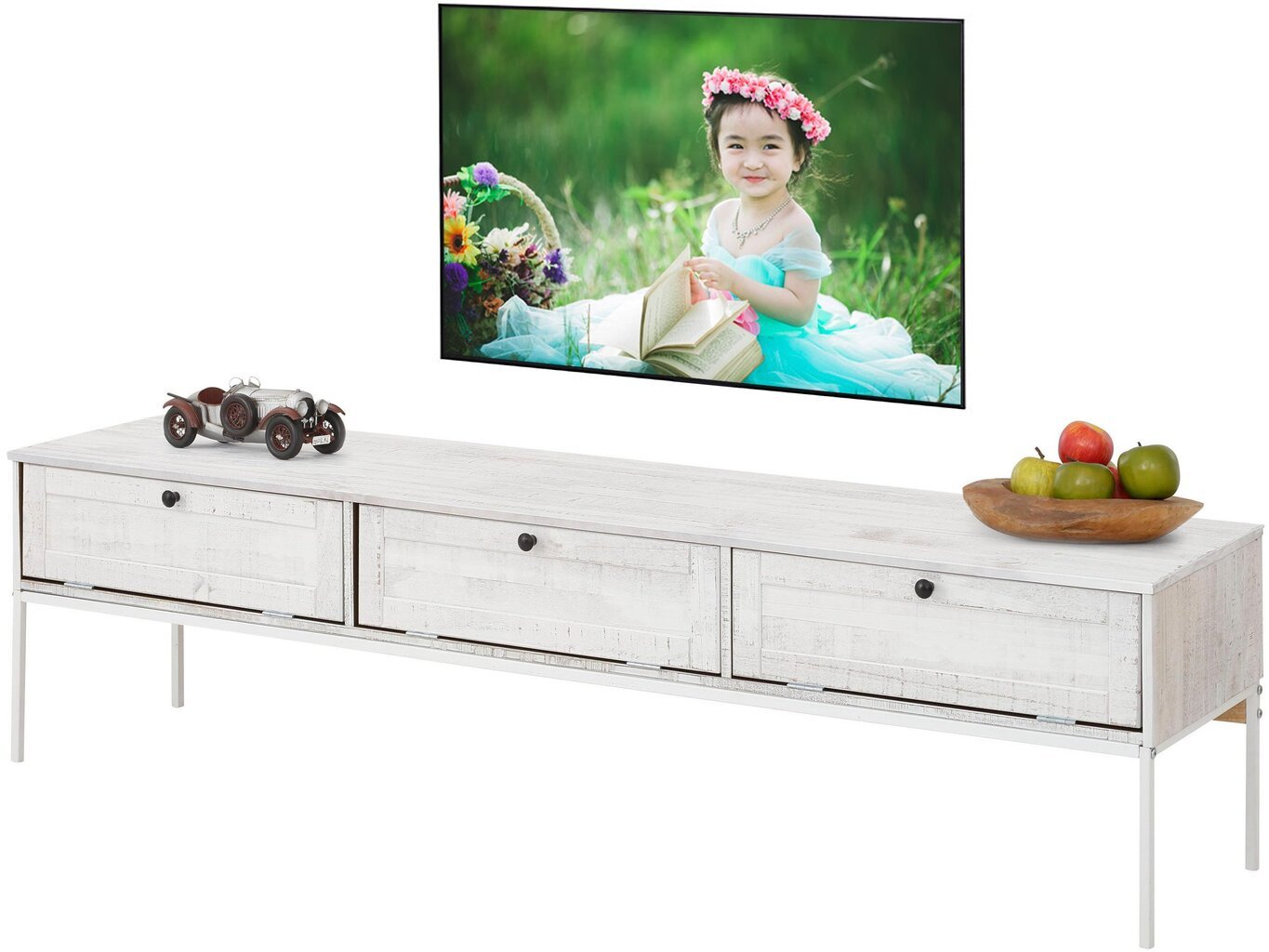 TV-kapp Notio Living Freya 3D, valge цена и информация | TV alused | kaup24.ee