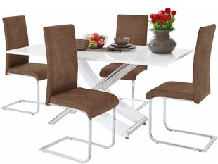 Комплект мебели для столовой Notio Living Carl/Cosy, белый/коричневый  цена и информация | Комплекты мебели для столовой | kaup24.ee