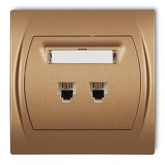 Karlik logo gold met - телефонная розетка 2xRJ11 - 8LGT-2 цена и информация | Выключатели, розетки | kaup24.ee