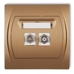 Karlik Logo gold metallic - антенное гнездо типа F (2xSAT) - 8LGF-2 цена и информация | Выключатели, розетки | kaup24.ee