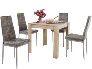 Комплект мебели для столовой Notio Living Lori 80/Kota, цвета дуба/светло-серый  цена и информация | Комплекты мебели для столовой | kaup24.ee