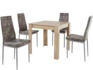 Комплект мебели для столовой Notio Living Lori 80/Kota, цвета дуба/светло-серый  цена и информация | Комплекты мебели для столовой | kaup24.ee