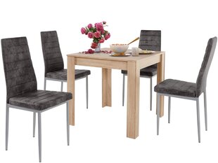 Комплект мебели для столовой Notio Living Lori 80/Kota, цвета дуба/серый цена и информация | Комплекты мебели для столовой | kaup24.ee