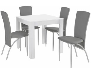 Комплект мебели для столовой Notio Living Lori 80/Nevada, белый/светло-серый  цена и информация | Комплекты мебели для столовой | kaup24.ee