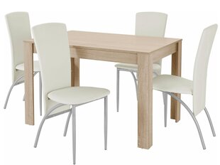 Комплект мебели для столовой Notio Living Lori 120/Nevada, цвета дуба/коричневый // нет размеров стульев цена и информация | Комплекты мебели для столовой | kaup24.ee