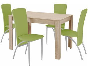 Комплект мебели для столовой Notio Living Lori 120/Nevada, цвета дуба/зеленый цена и информация | Комплекты мебели для столовой | kaup24.ee