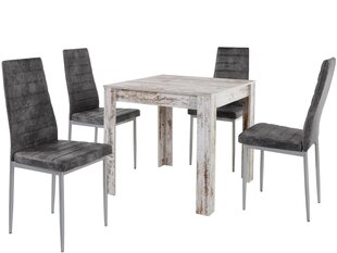 Комплект столовой мебели Notio Living Lori 80/Kota, старинный белый/серый // размеры стульев не указаны цена и информация | Комплекты мебели для столовой | kaup24.ee