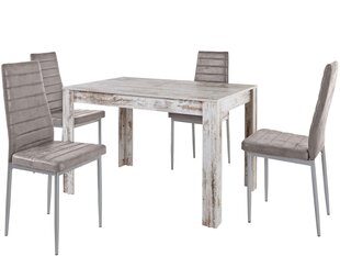 Комплект мебели для столовой Notio Living Lori 120/Kota, старинный белый/светло-серый цена и информация | Комплекты мебели для столовой | kaup24.ee
