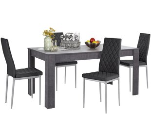 Комплект мебели для столовой Notio Living Lori 160/Barak, темно-серый/черный цена и информация | Комплекты мебели для столовой | kaup24.ee