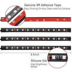 Светодиодная лента для автомобиля EECOO, 4 шт., комплект светодиодного освещения салона автомобиля, музыкальное светодиодное освещение под панелью приборов с цена и информация | Части салона автомобиля | kaup24.ee