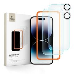 НАБОР ЗАКАЛЕННЫХ СТЕКОЛ TECH-PROTECT TEMPERED GLASS SUPREME SET 3-PACK IPHONE 16 CLEAR цена и информация | Защитные пленки для телефонов | kaup24.ee