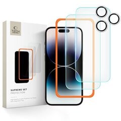 TECH-PROTECT KARASTATUD KLAASIST ÜLEMINE KOMPLEKT 3-PACK IPHONE 16 PRO LÄBIPAISTEV hind ja info | Ekraani kaitsekiled | kaup24.ee