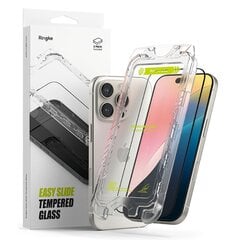 RINGKE EASY SLIDE 2-PACK IPHONE 16 PRO MUST KARASTATUD KLAAS hind ja info | Ekraani kaitsekiled | kaup24.ee