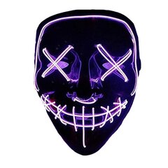 Halloweeni mask LED, lilla цена и информация | Праздничные декорации | kaup24.ee