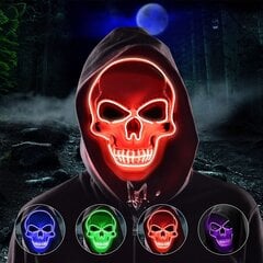 Halloweeni mask, LED-õudusmask, punane цена и информация | Праздничные декорации | kaup24.ee