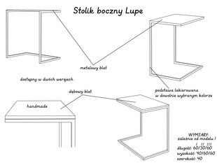 Боковой столик LUPE METAL 30, черный цена и информация | Журнальные столики | kaup24.ee