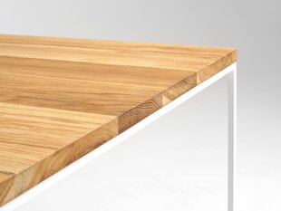 Кофейный столик TENSIO SOLID WOOD 100x100, дерево, белый цена и информация | Журнальные столики | kaup24.ee