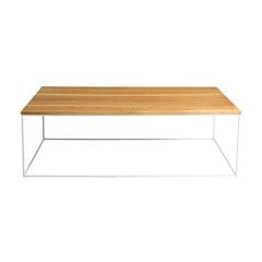 Кофейный столик TENSIO SOLID WOOD 140x80, дуб, белый цена и информация | Журнальные столики | kaup24.ee