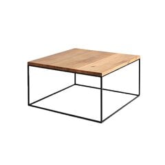 Kohvilaud TENSIO WOOD 100x100, tammespoon, must hind ja info | Diivanilauad | kaup24.ee