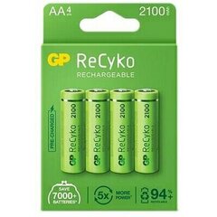 GP ReCyko AA 2100mAh NiMh laetavad akud, 4 tk. цена и информация | Батарейки | kaup24.ee