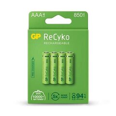 GP ReCyko AAA R03 850mAh aku NiMH 1,2V, 4 tk. hind ja info | Patareid | kaup24.ee