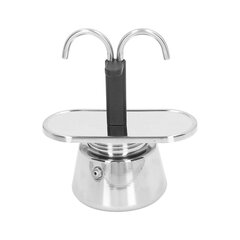 Кофеварка Moka Pot 100 мл с двумя трубами из нержавеющей стали, прочная, пищевого класса, устойчивая к ожогам, нескользящая, утолщенная, широко используемая кофеварка Moka Pot цена и информация | Кофемашины | kaup24.ee