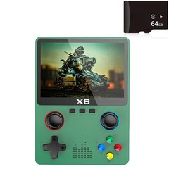 X6 Retro mängukonsool 3,5-tolline IPS HD ekraan Mini käeshoitav mängumängija 3D-juhtkang, sisseehitatud 10 000 + mängud ATJ22735 32-bitine RISC цена и информация | Игровые приставки | kaup24.ee