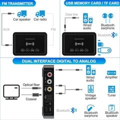 Farrot M8BT transiiveri adapter FM 3 in 1 BT 5.0 teleri jaoks PC lame kõlar autoraadio kodu must hind ja info | USB jagajad, adapterid | kaup24.ee