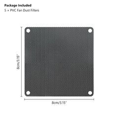 5tk Must valge ruut must PVC arvuti ventilaatori tolmufilter tolmukindel korpus arvuti võrgust tolmukatted 80x80mm 90x90mm 120x120mm 140x140mm hind ja info | Mängukonsoolide lisatarvikud | kaup24.ee