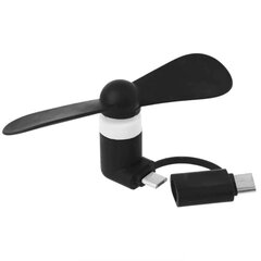 Ventilaator Mini käeshoitavad USB-ventilaatorid 2in1-tüüpi C-tüüpi mikro-USB mini ventilaatorijahuti SamsungXiaomiHuaweiHTC mobiiltelefoni jaoks, c-tüüpi ventilaator väike jahuti цена и информация | Аксессуары для компьютерных игр | kaup24.ee