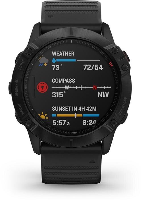 GPS-spordikell Garmin fēnix® 6X Pro 51mm, must : 010-02157-01 hind ja info | Nutikellad (smartwatch) | kaup24.ee