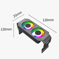 RAM-mälu jahutusradiaatori jahutus topeltventilaatorid, 4 kontaktiga PWM/5V 3 kontaktiga ARGB sünkroonse valgusefektiga RAM-i jahutusradiaatori jahuti DDR4 DDR5 jaoks цена и информация | Аксессуары для компьютерных игр | kaup24.ee