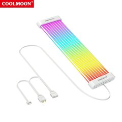 CoolMoon ARGB LED valgusriba 5V 3PIN ARGB*2+4PIN Emaplaadi Power Extensio Silikoonist Vesijahutus Raditorn Kaabli arvuti korpus цена и информация | Аксессуары для компьютерных игр | kaup24.ee