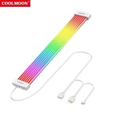 CoolMoon ARGB LED valgusriba 5V 3PIN ARGB*2+4PIN Emaplaadi Power Extensio Silikoonist Vesijahutus Raditorn Kaabli arvuti korpus hind ja info | Mängukonsoolide lisatarvikud | kaup24.ee