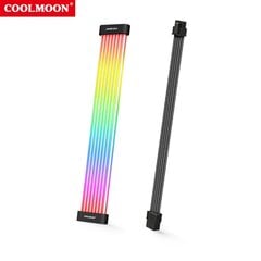 COOLMOON arvuti ARGB Sync PSU toiteploki pikendus GPU kaabel 8Pin 24Pin GPU PCI-E 8PIN RGB värvilised mooduli kaablid arvutile цена и информация | Аксессуары для компьютерных игр | kaup24.ee