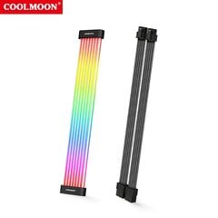 COOLMOON arvuti ARGB Sync PSU toiteploki pikendus GPU kaabel 8Pin 24Pin GPU PCI-E 8PIN RGB värvilised mooduli kaablid arvutile цена и информация | Аксессуары для компьютерных игр | kaup24.ee