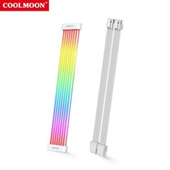 COOLMOON arvuti ARGB Sync PSU toiteploki pikendus GPU kaabel 8Pin 24Pin GPU PCI-E 8PIN RGB värvilised mooduli kaablid arvutile цена и информация | Аксессуары для компьютерных игр | kaup24.ee