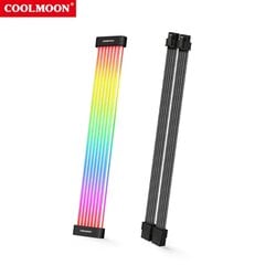 COOLMOON ARGB LED-valgusriba 24PIN emaplaadi toitekaabel RGB GPU kaabel 3PIN X 2+4PIN GPU toitejuhe цена и информация | Аксессуары для компьютерных игр | kaup24.ee